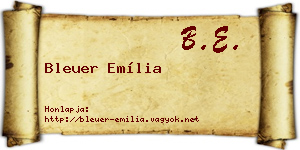 Bleuer Emília névjegykártya